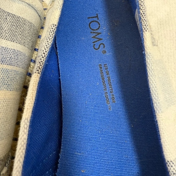 TOMS - WOMENS ALPARGATA ROPE ESPADRILLE Blue and Cream Espadrille Flats - Picture 4 of 9